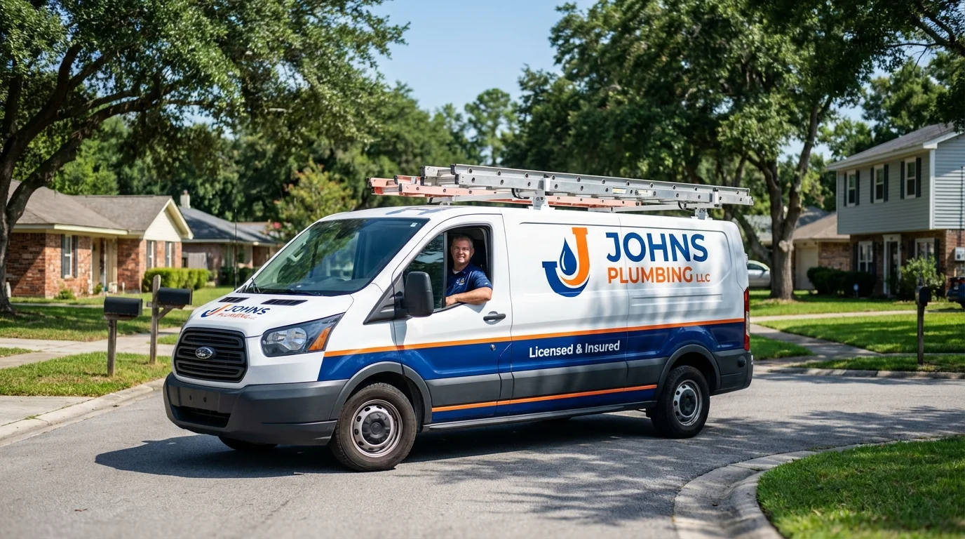 Johns Plumbing LLC service van in Rice Lake, WI