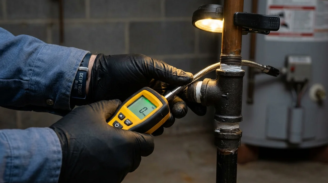 Gas leak detection with electronic sniffer by Johns Plumbing LLC in Rice Lake