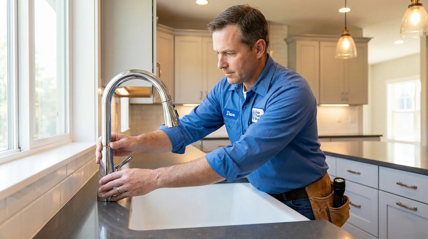 Kitchen faucet installation by Johns Plumbing LLC in Rice Lake