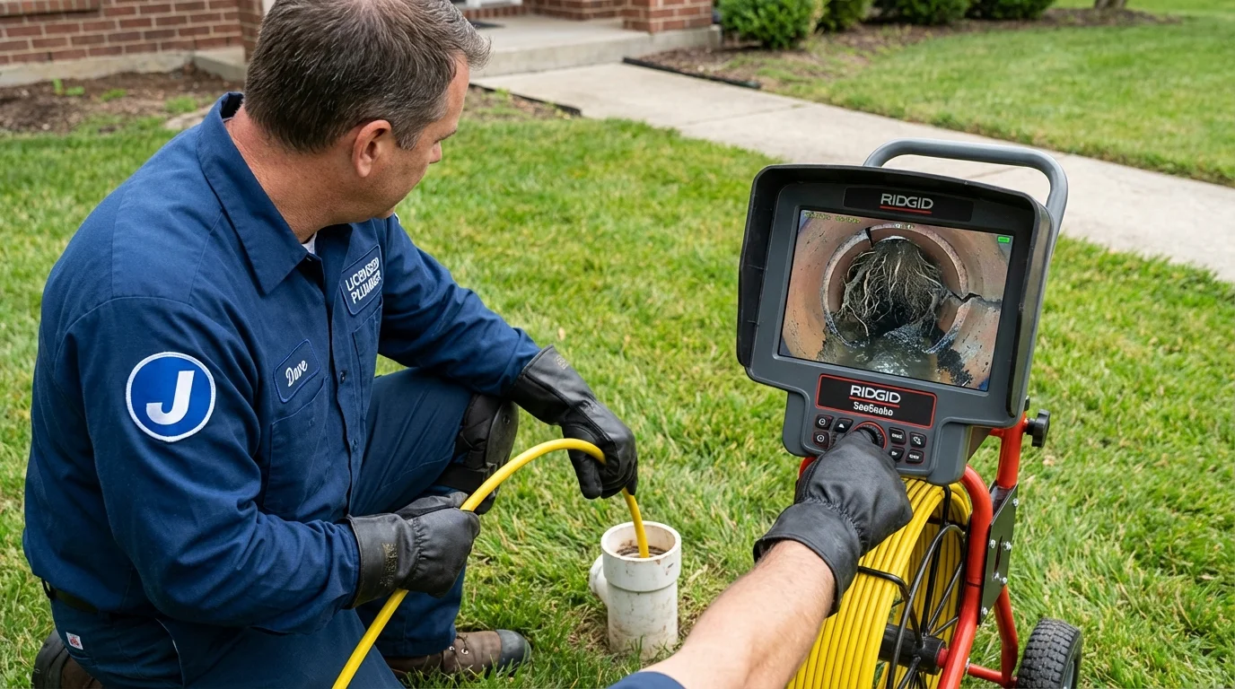 Sewer camera inspection being performed by Johns Plumbing LLC in Rice Lake