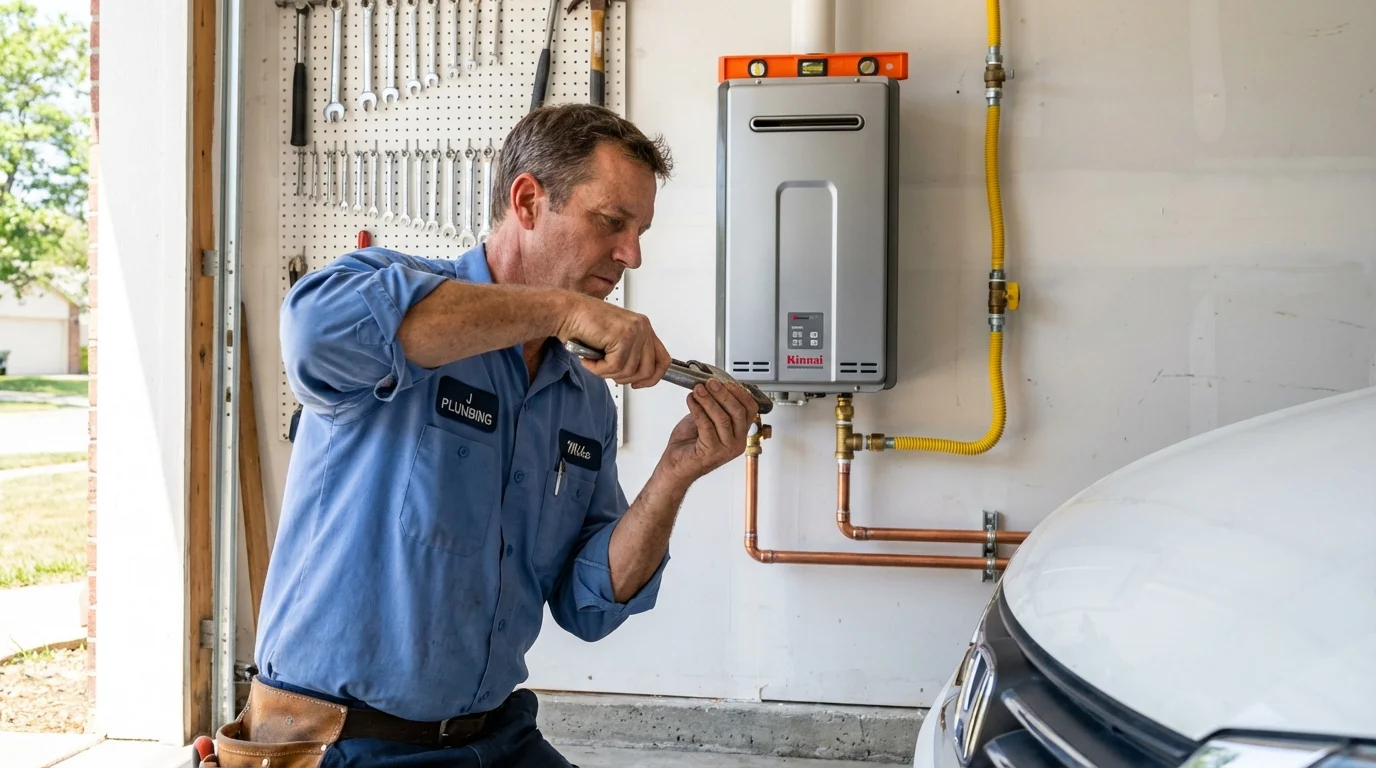 Tankless water heater installation by a Johns Plumbing LLC plumber in Rice Lake